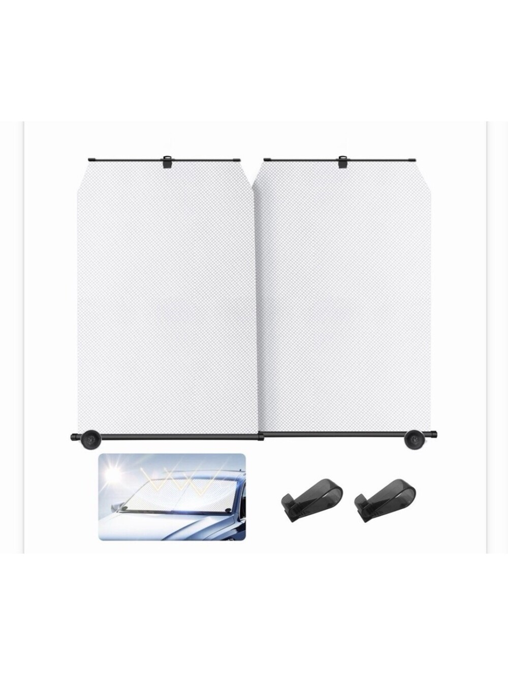 SHINELINERS Retractable Windshield Sun Shade - Universal Fit, UV Block